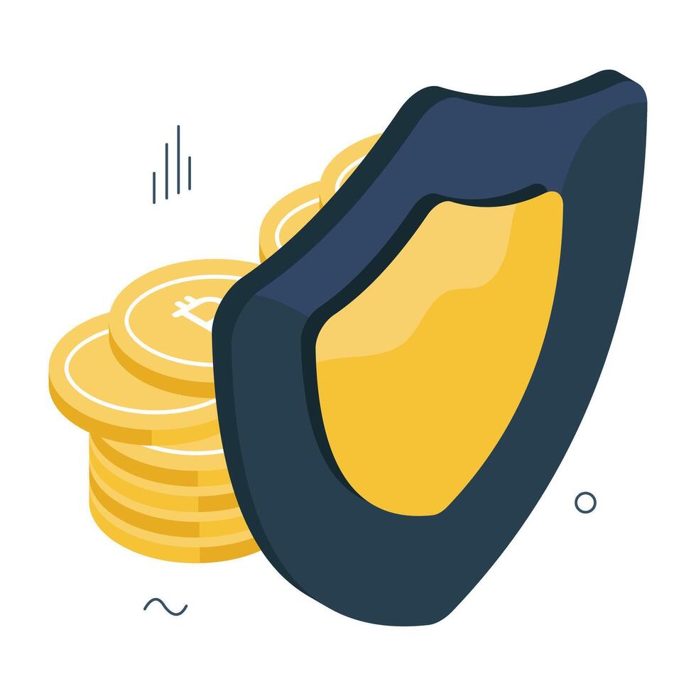perfekt design ikon av bitcoin säkerhet vektor