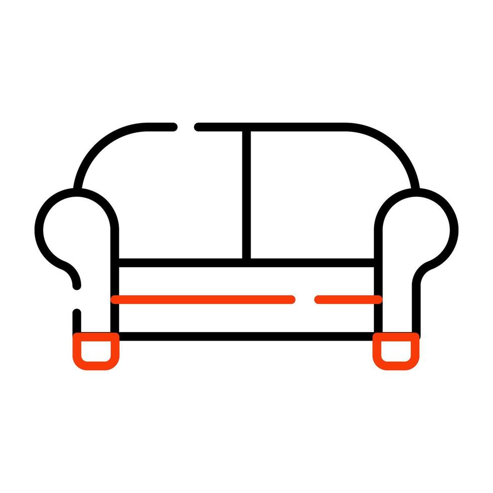 doppelt Sitz Sofa Symbol im modern Design vektor