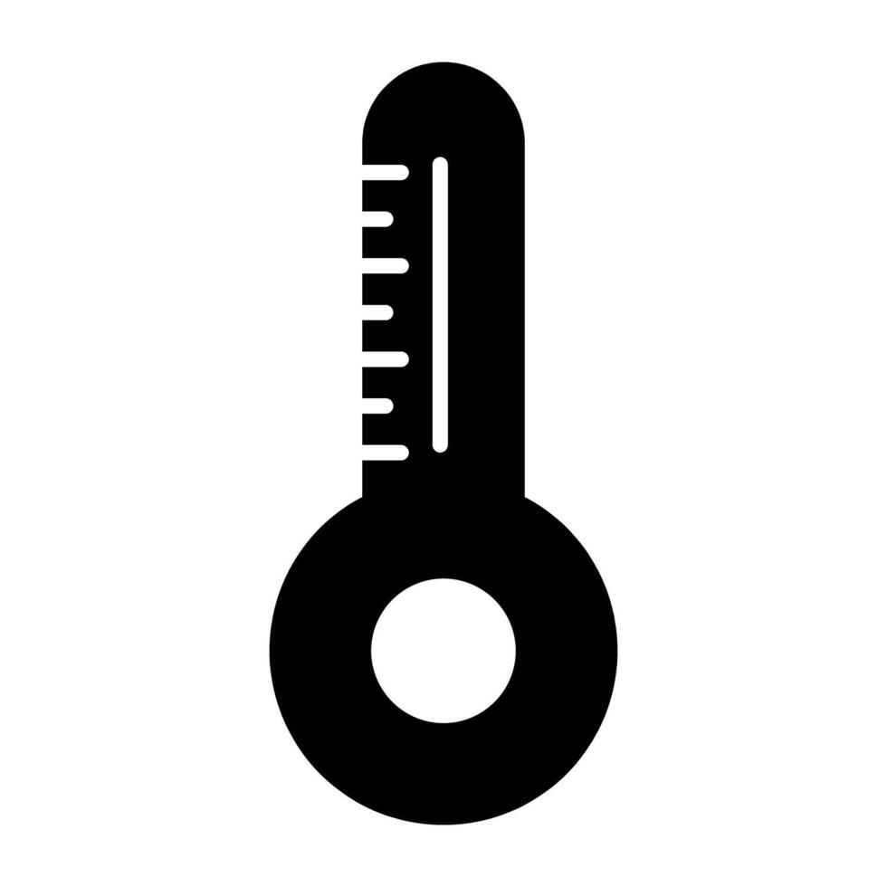 en temperatur indikator ikon, fast design av termometer vektor