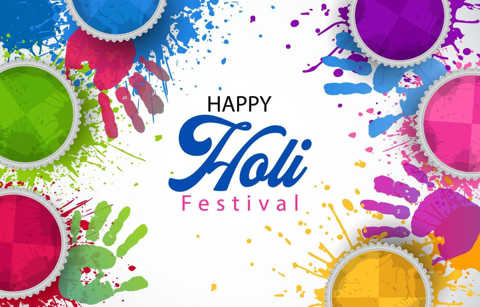 glücklich holi Festival zum Banner, Hintergrund mit bunt Illustration vektor