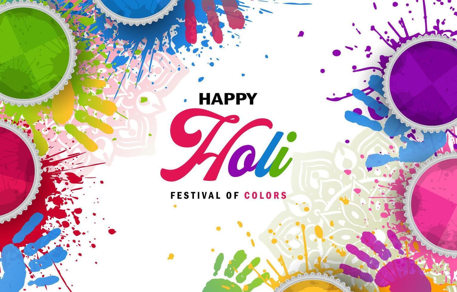 glücklich holi Festival zum Banner, Hintergrund mit bunt Illustration vektor