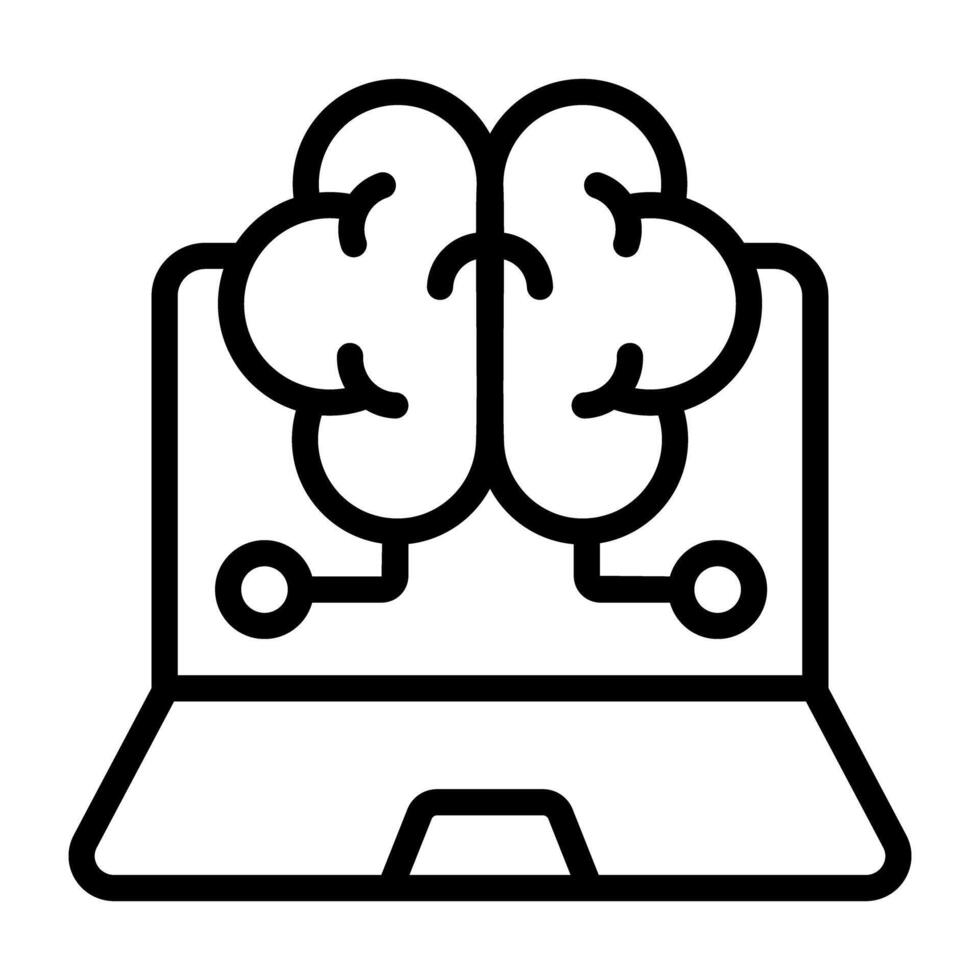 modern Design Symbol von online Gehirn vektor