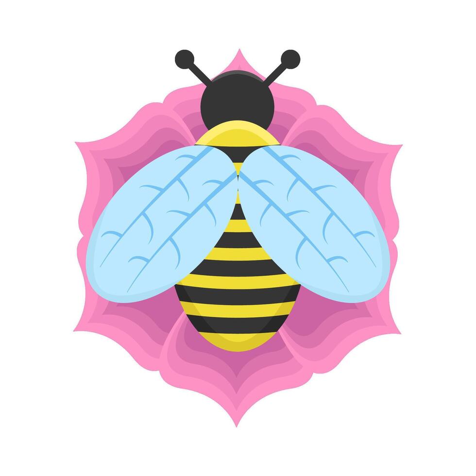 Illustration von süß Biene und Blume vektor