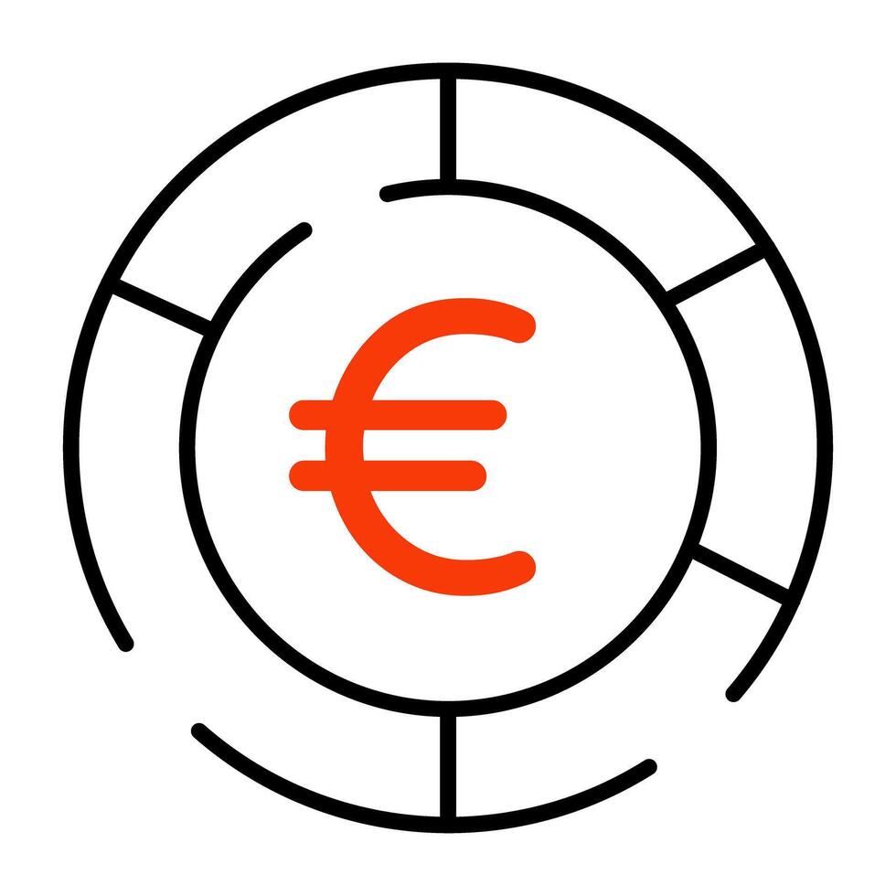 ein editierbar Design Symbol von Euro Münze vektor