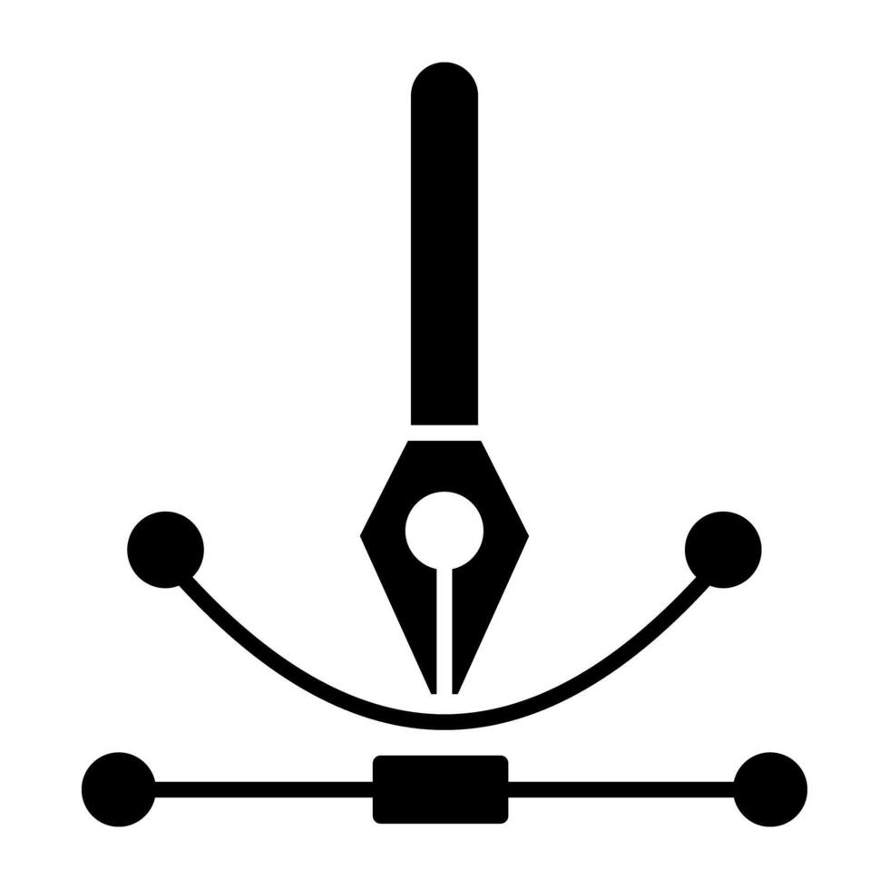 ein einzigartig Design Symbol von bezier Kurve Werkzeug vektor