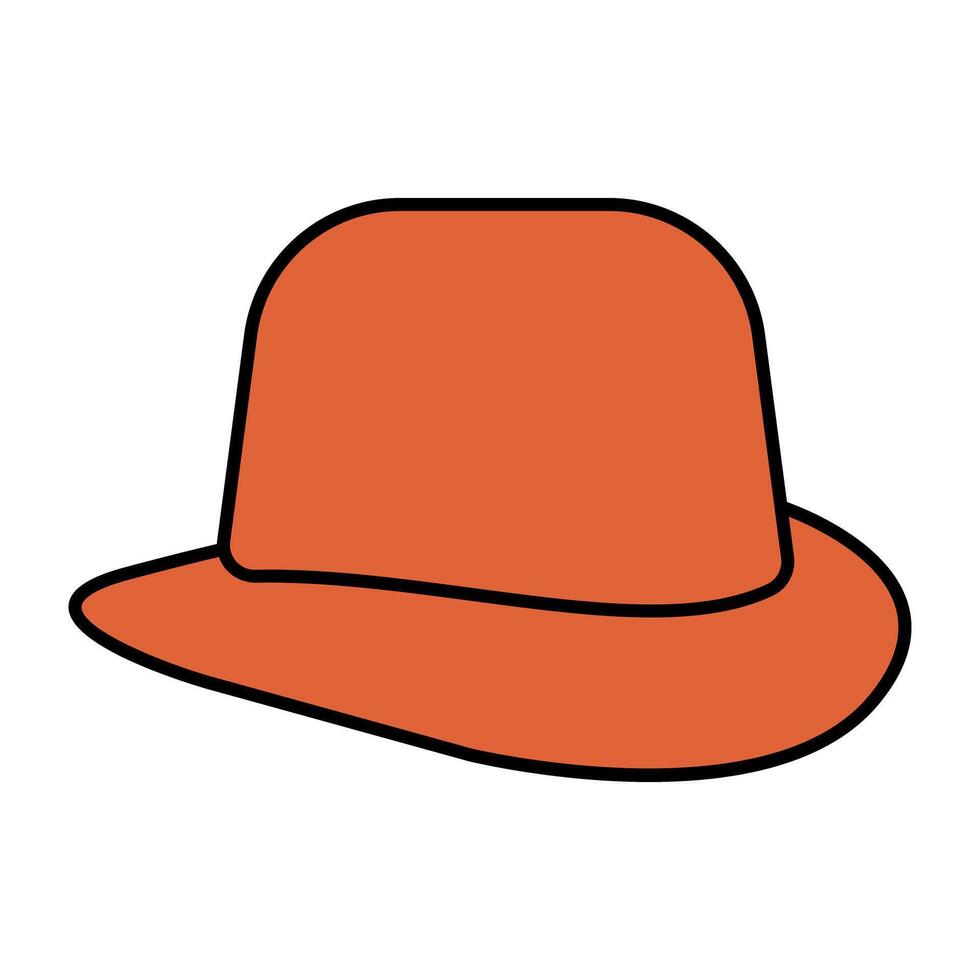 ein Kopfbedeckungen Zubehörteil Symbol, eben Design von Hut vektor