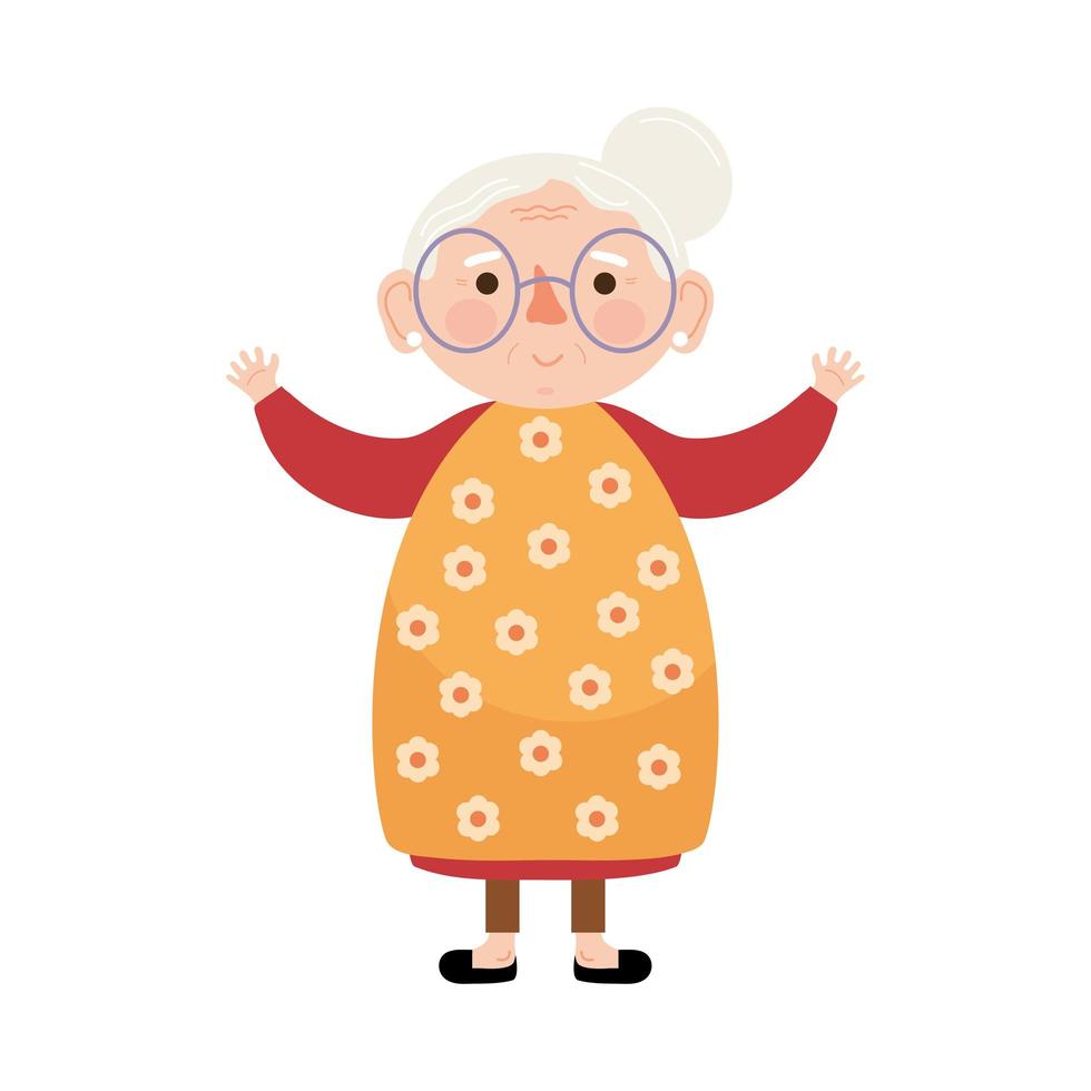 glad mormor karaktär vektor
