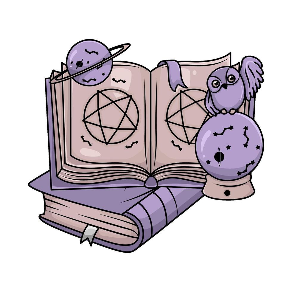 illustration av magi bok vektor