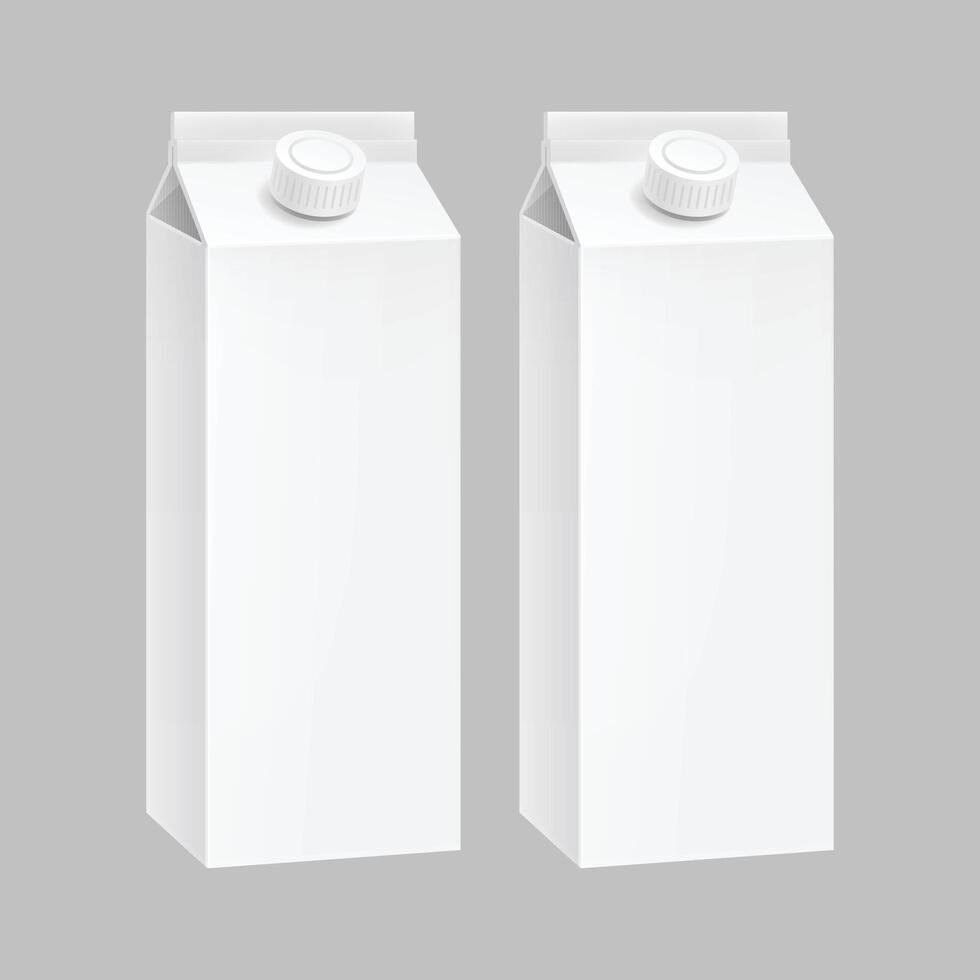 mjölk juice kartong förpackning paket låda vit tom isolerat uppsättning vektor