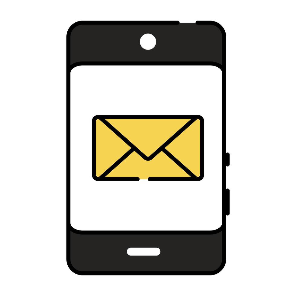 Brief Innerhalb Smartphone, eben Design von Handy, Mobiltelefon Mail vektor