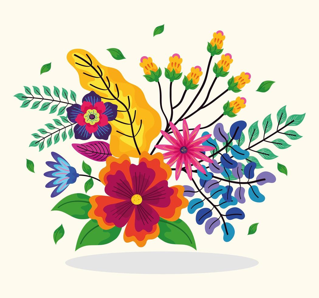 Bouquet von tropischen Blumen vektor