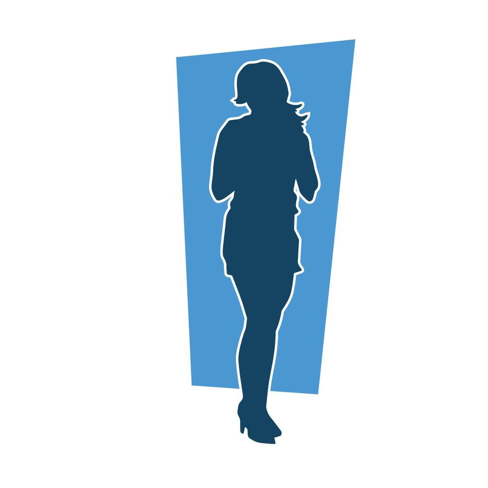 Silhouette von ein Erwachsene Frau im Pose vektor