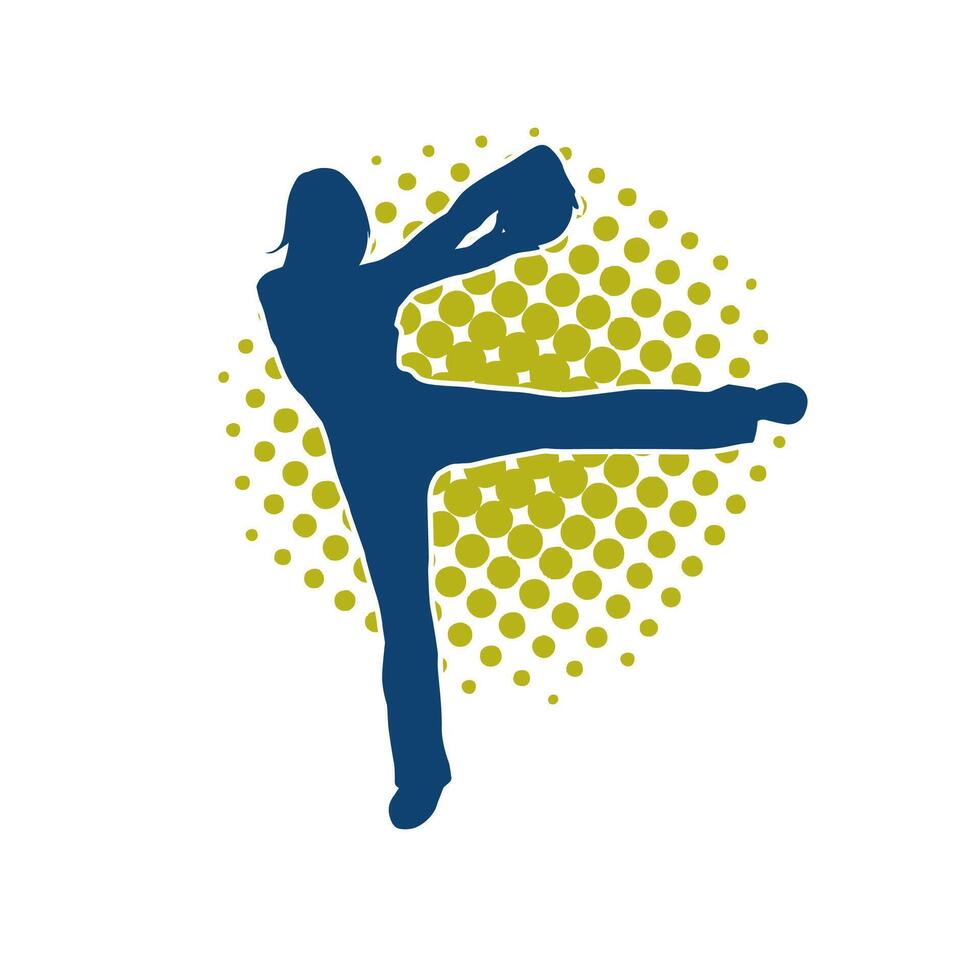 Silhouette von ein schlank sportlich Frau tun Pilates Übung mit Fitnessstudio Ball. Silhouette von ein sportlich weiblich tun physisch Übung mit Fitness Ball. vektor