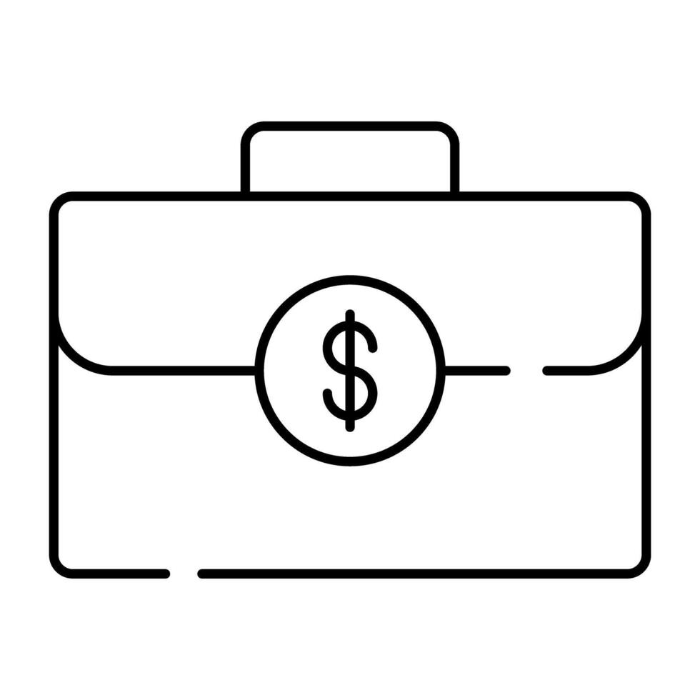 Dollar auf Koffer zeigen Konzept von Geld Aktentasche vektor