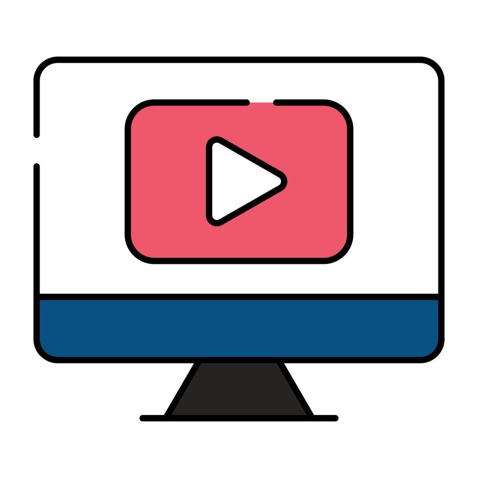 ein perfekt Design Symbol von online Video vektor