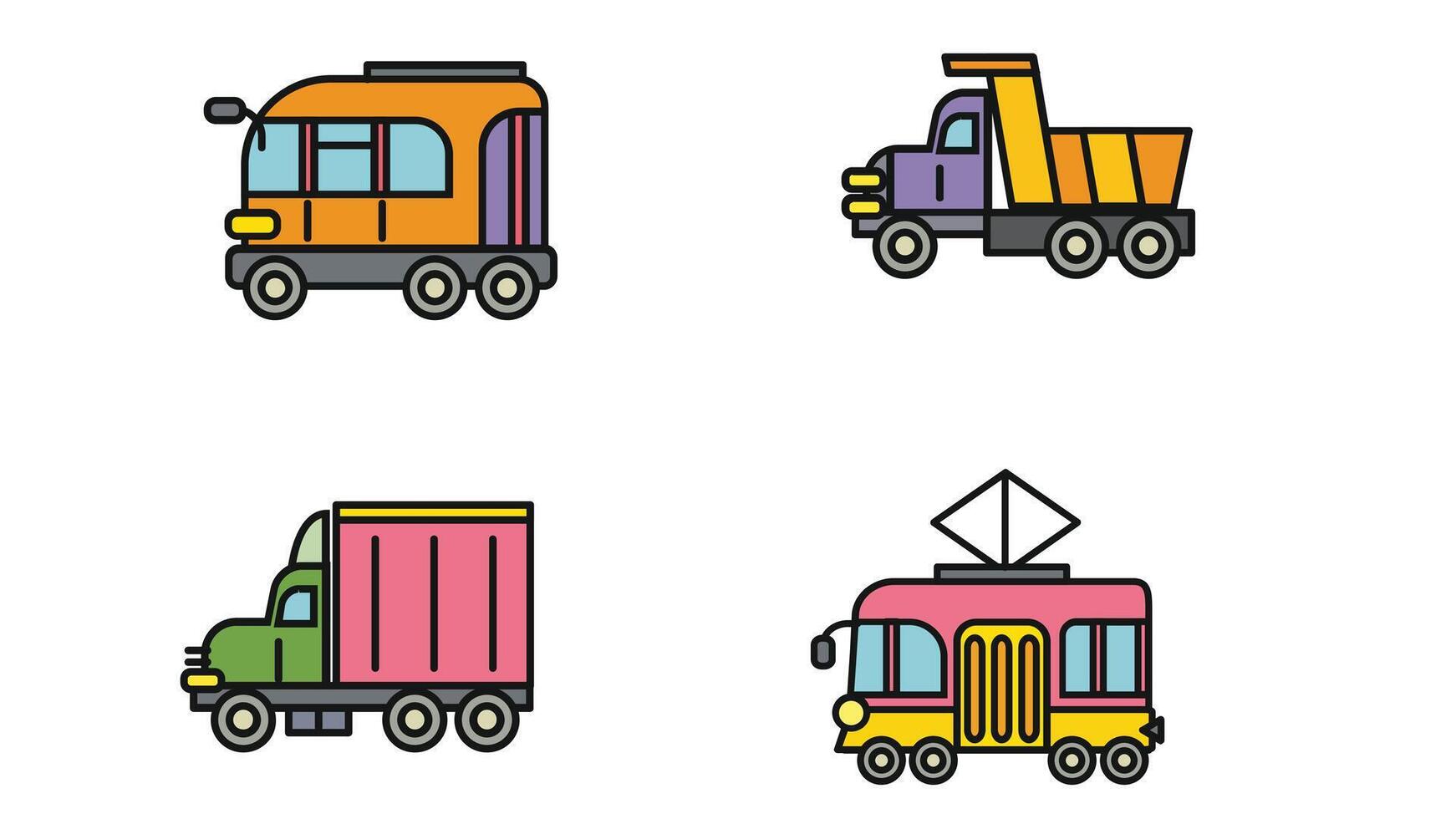 Transport und Typen von Fahrzeuge Vektor Kunst Illustration
