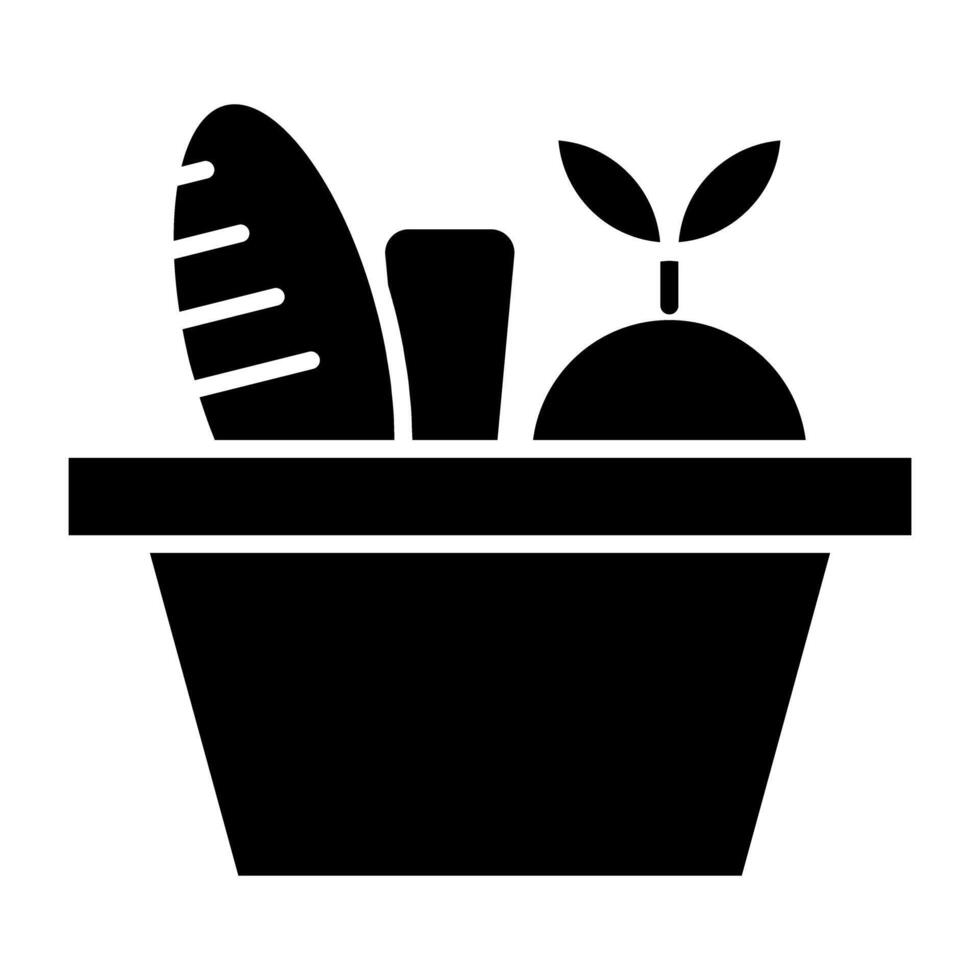 en unik design ikon av matvaror korg vektor