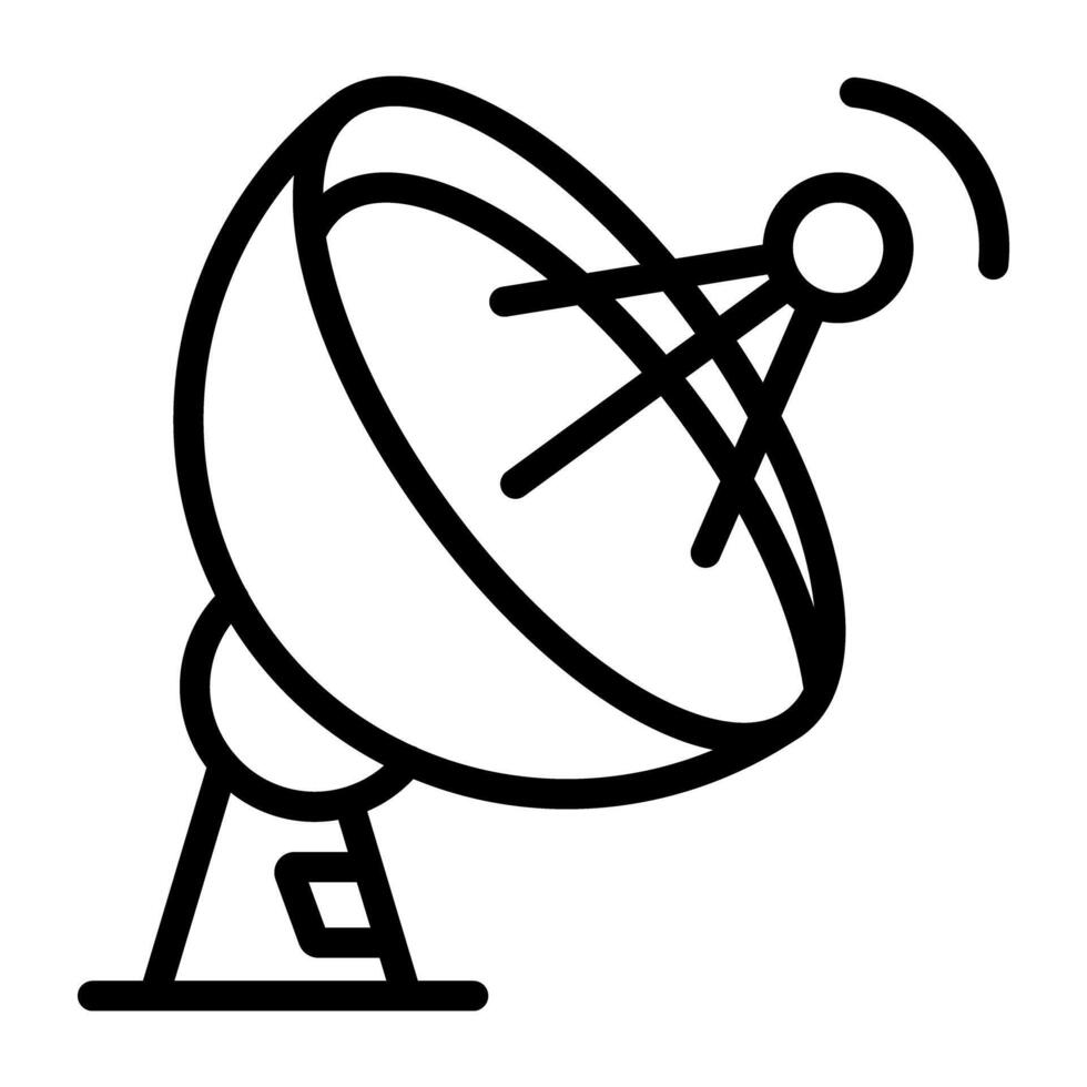 ein linear Design Symbol von Satellit Gericht vektor