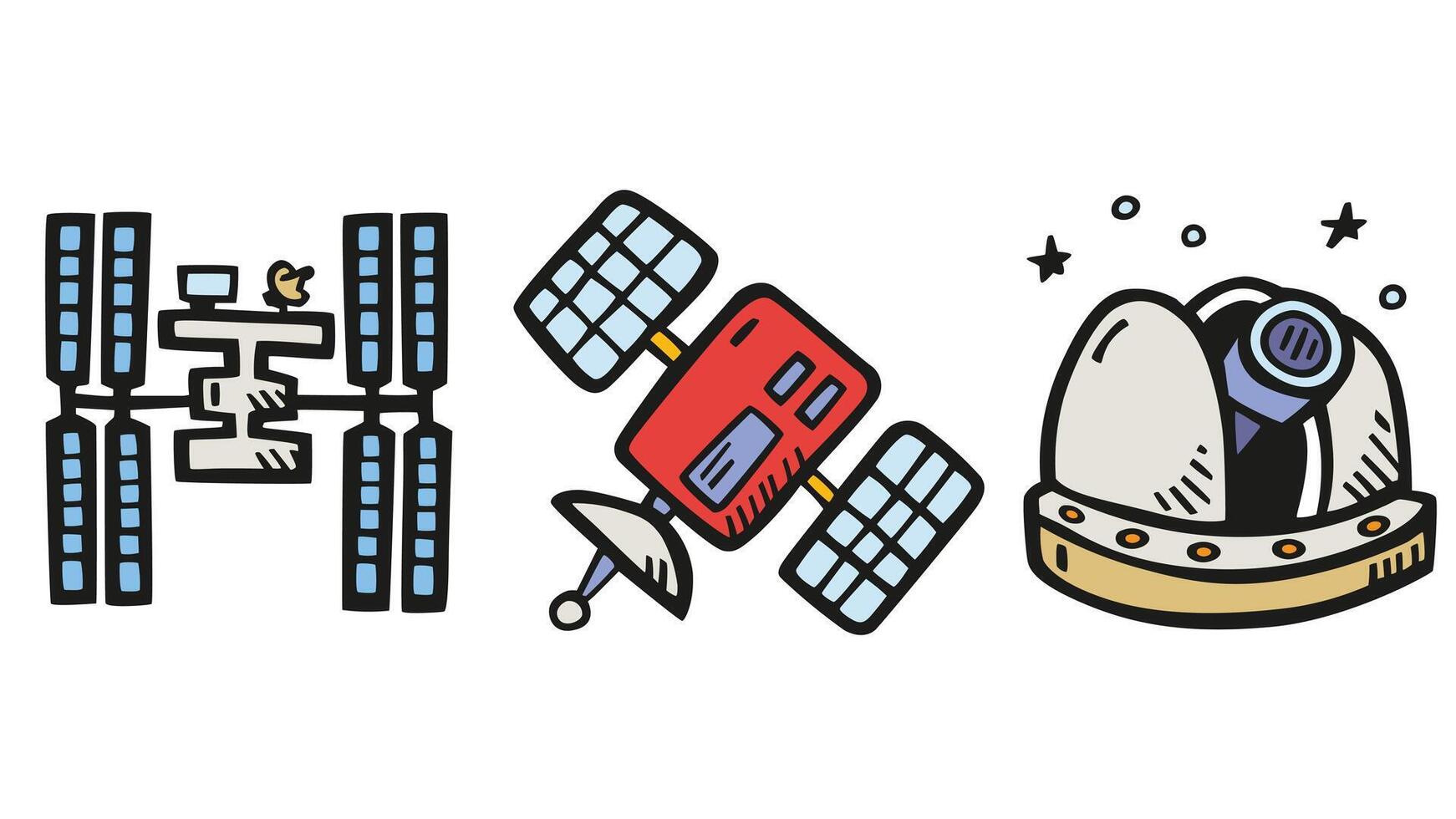 galaktisch und Solar- System, Raum handgemalt Planeten und Elemente Vektor Illustration