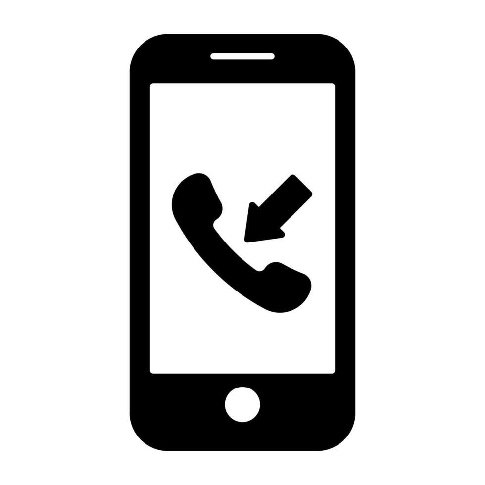 Handy, Mobiltelefon eingehend Anruf Symbol, editierbar Vektor