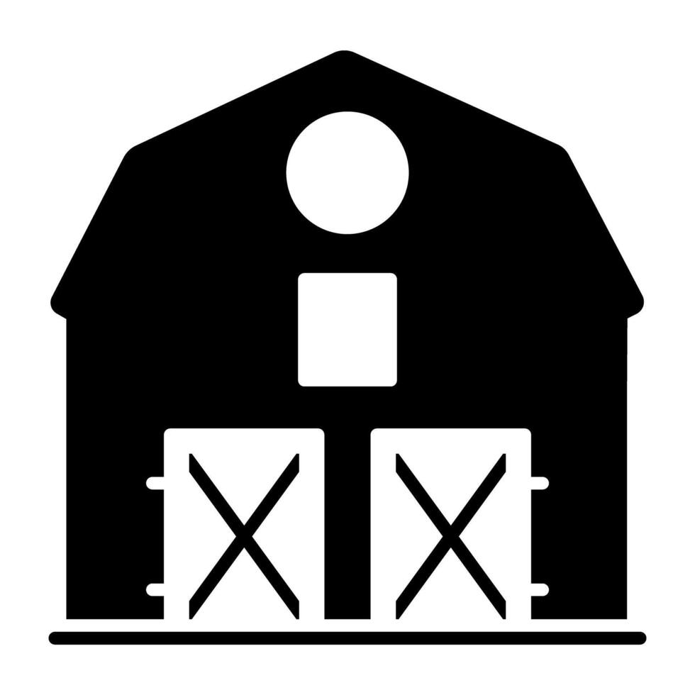 en bostads- byggnad ikon, fast design av bondgård vektor