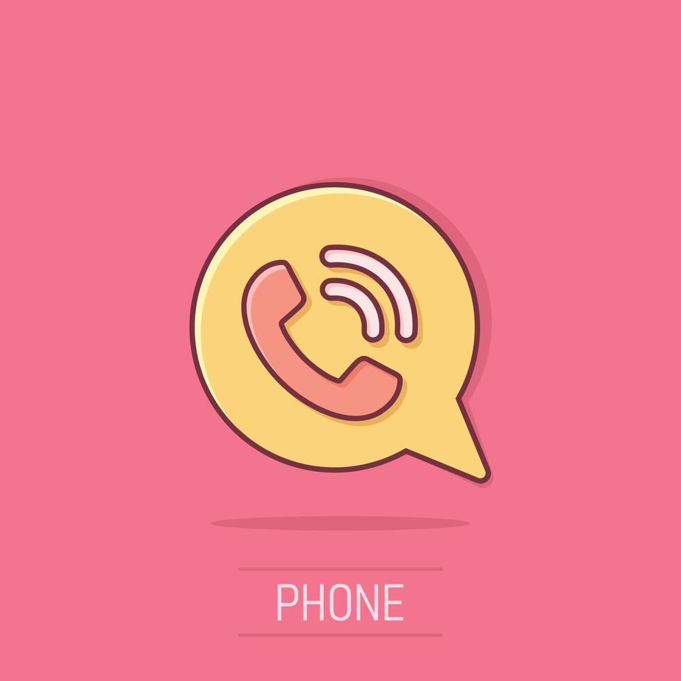 Handy, Mobiltelefon Telefon Symbol im Comic Stil. Telefon sich unterhalten Karikatur Vektor Illustration auf isoliert Hintergrund. Hotline Kontakt Spritzen bewirken Geschäft Konzept.