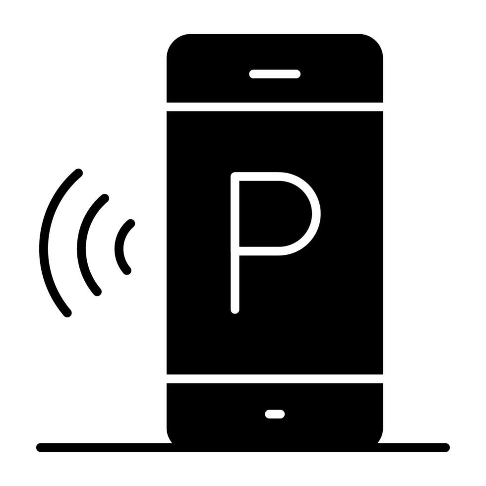 ein einzigartig Design Symbol von Handy, Mobiltelefon Nein Parkplatz vektor