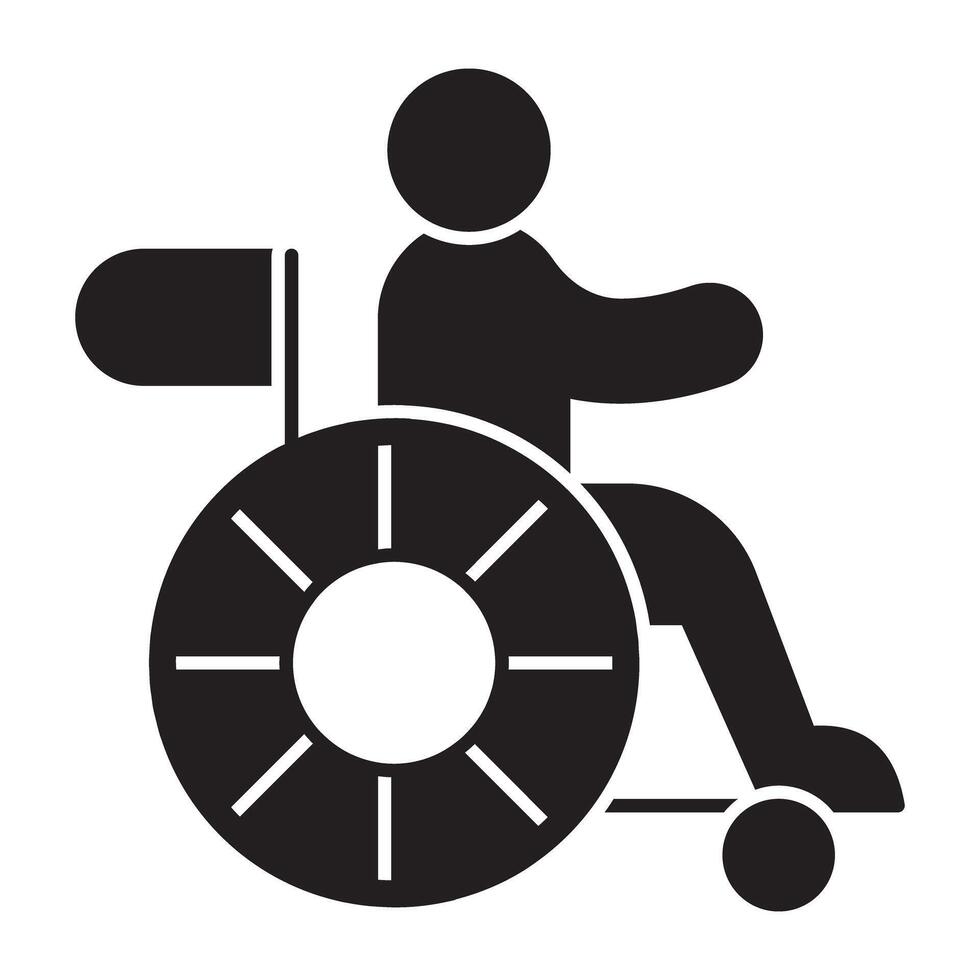 ein einzigartig Design Symbol von Rollstuhl vektor