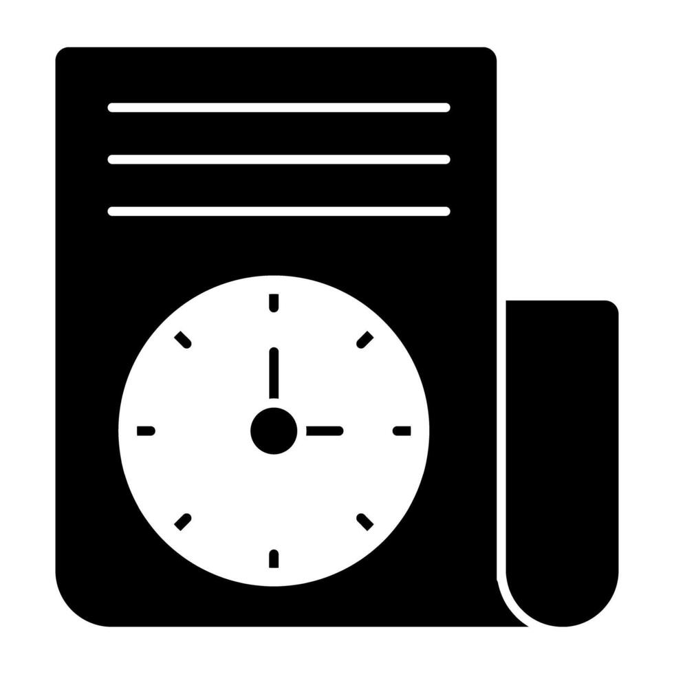 Uhr auf gefaltet Papier zeigen Konzept von Projekt Zeit vektor