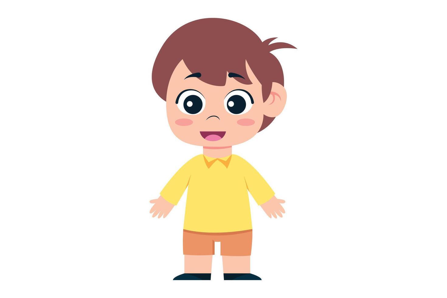 söt liten pojke karaktär design illustration vektor