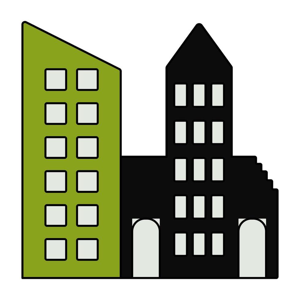 en unik design ikon av stad byggnad vektor