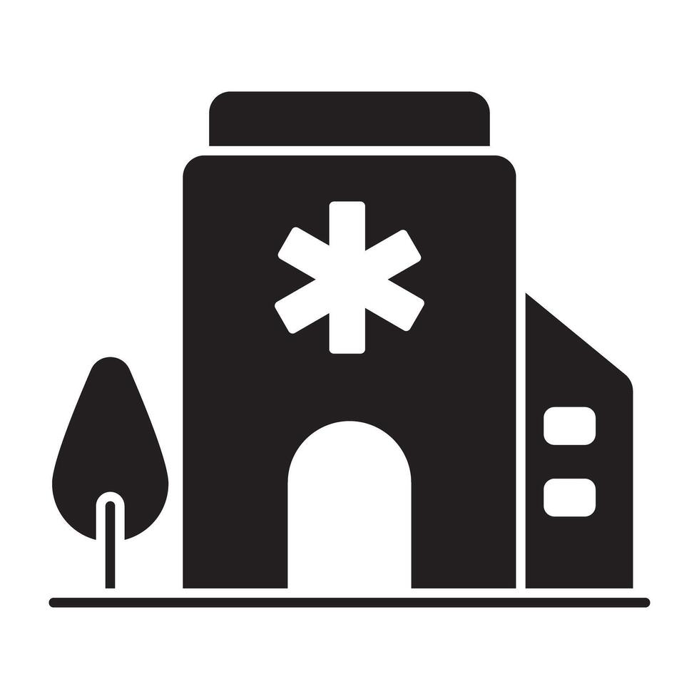 medizinisch Center Symbol, Krankenhaus Gebäude vektor