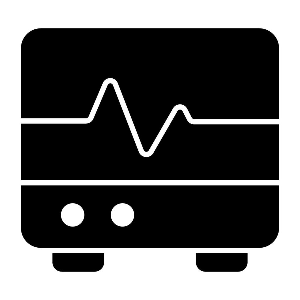 eine einzigartige Designikone des EKG-Monitors vektor