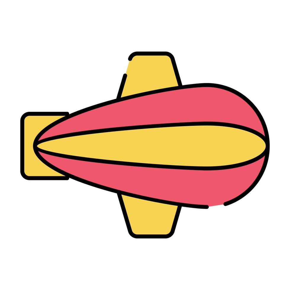 luft fartyg ikon i platt design, zeppelin vektor