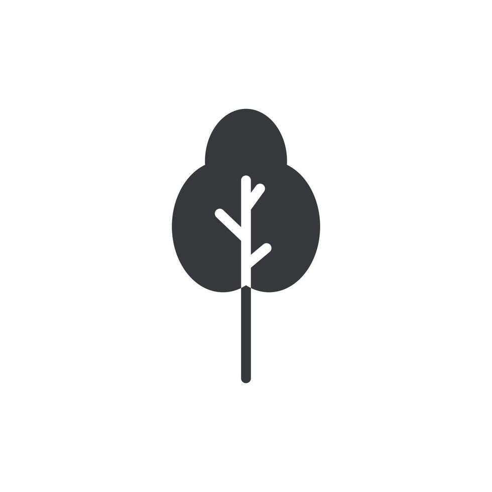 Baum Symbol Vektor Illustration, Baum schwarz Symbol isoliert auf Weiß Hintergrund