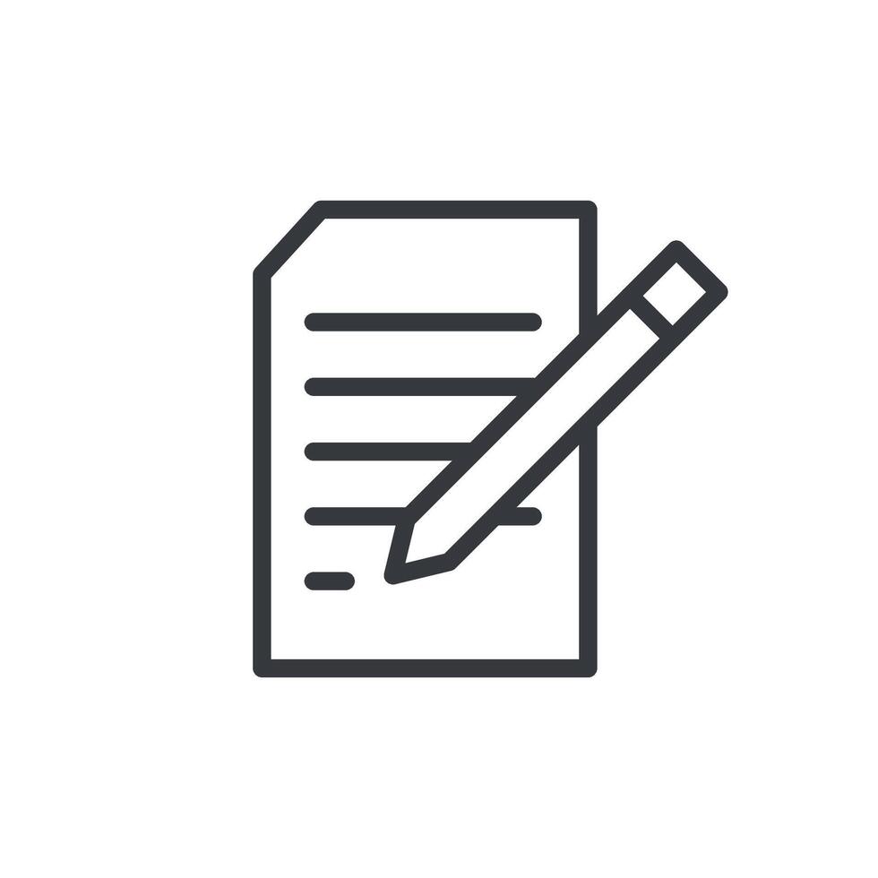 anteckningsblock symbol med platt ikon av papper och penna. dokumentera, anteckningsbok, skrivning penna ikon vektor illustration