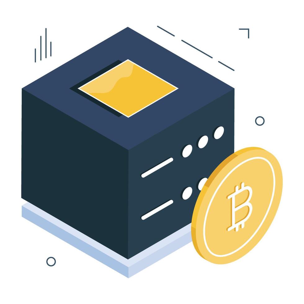 kreativ design ikon av bitcoin server vektor
