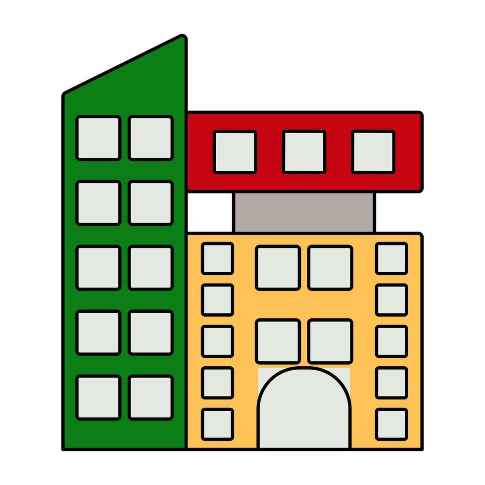 en unik design ikon av byggnad vektor