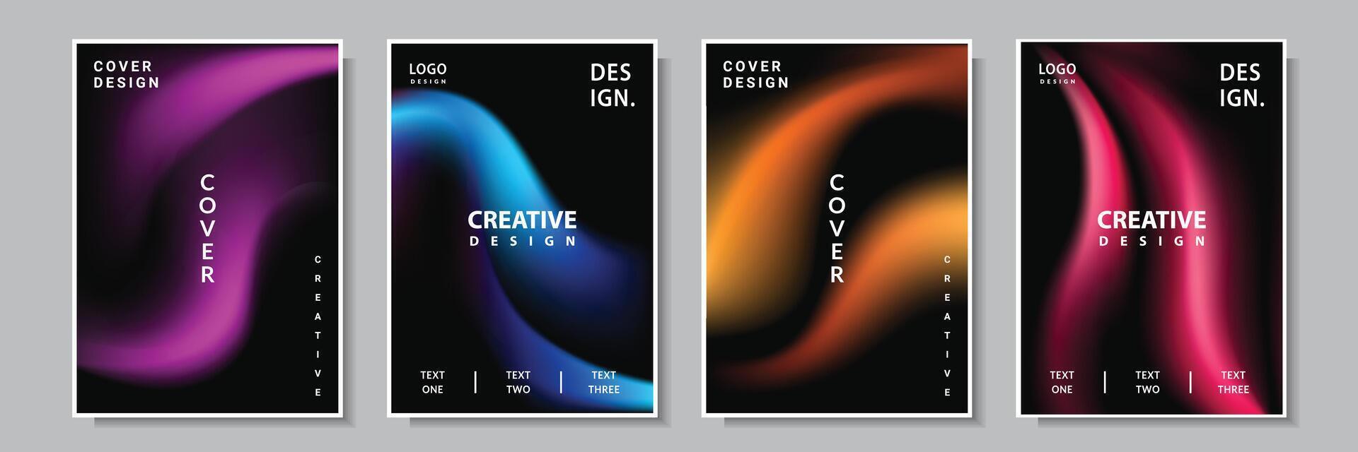modern ljus Vinka gradering abstrakt stil omslag mall Flerfärgad bakgrund, uppsättning samling design vektor