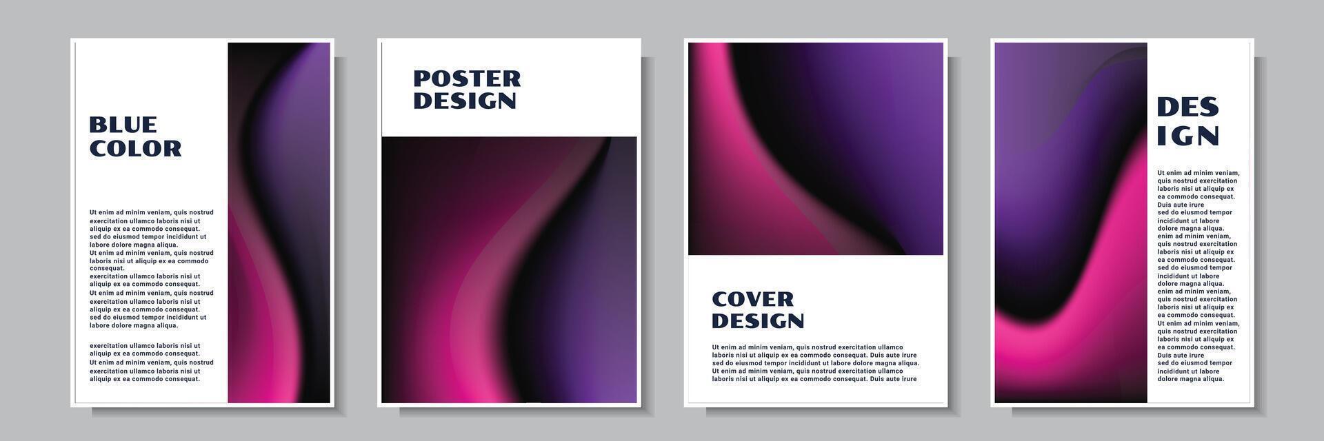 abstrakt violett Farbe Poster Vorlage Sammlung Vektor Design