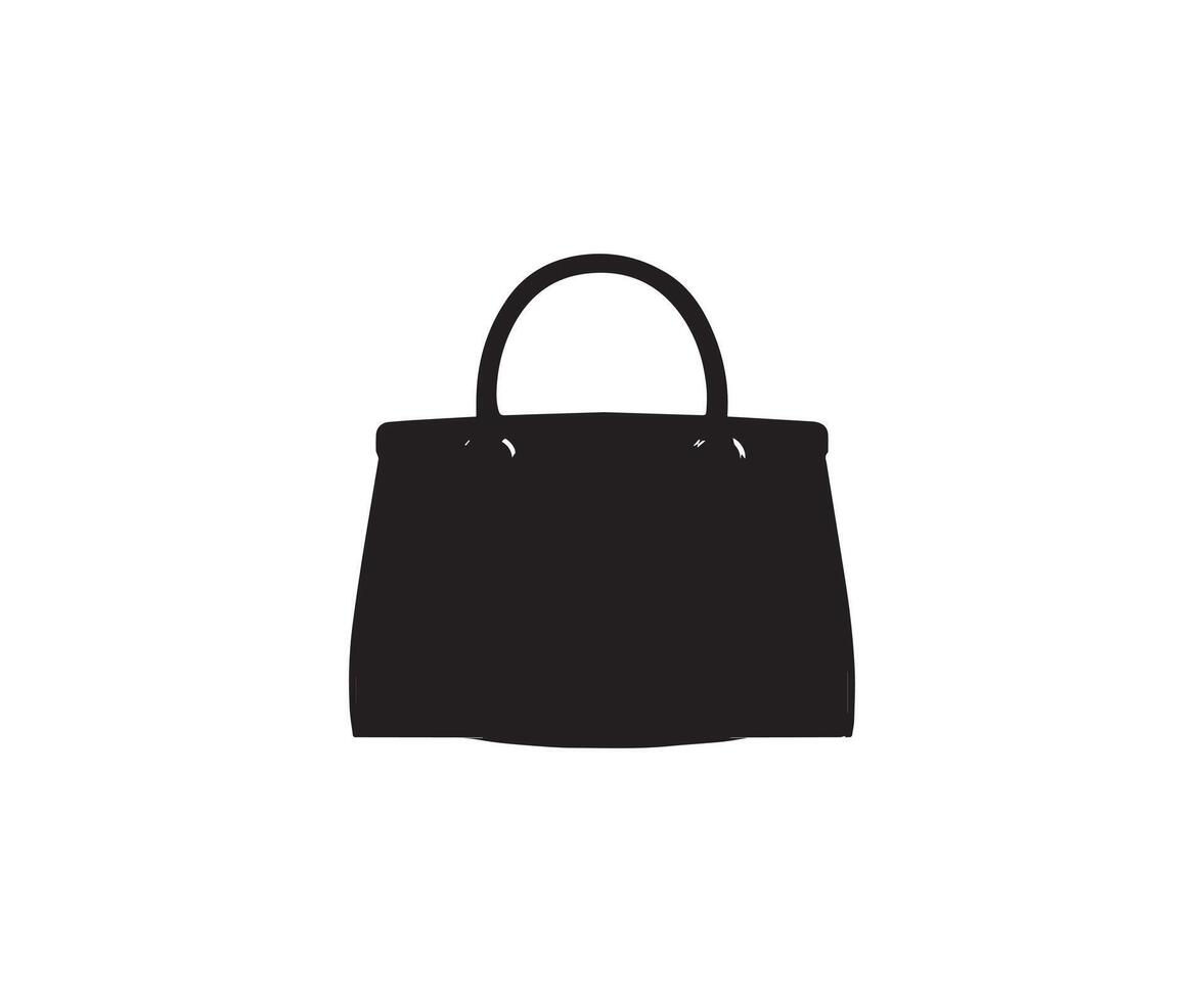 Damen Handtasche Symbol. schwarz und Weiß Illustration von Frauen Handtasche vektor