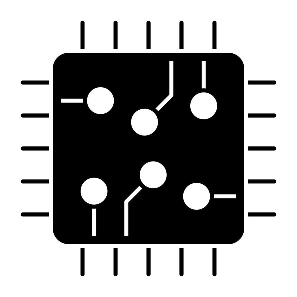 ein editierbar Design Symbol von Mikroprozessor vektor