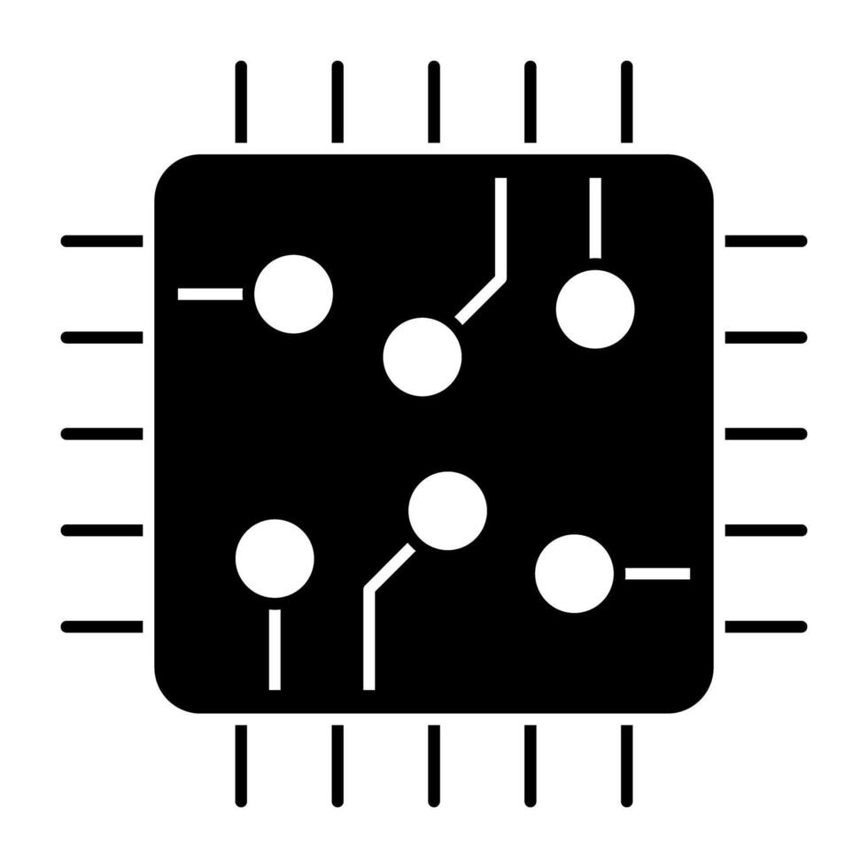 ett redigerbar design ikon av mikroprocessor vektor