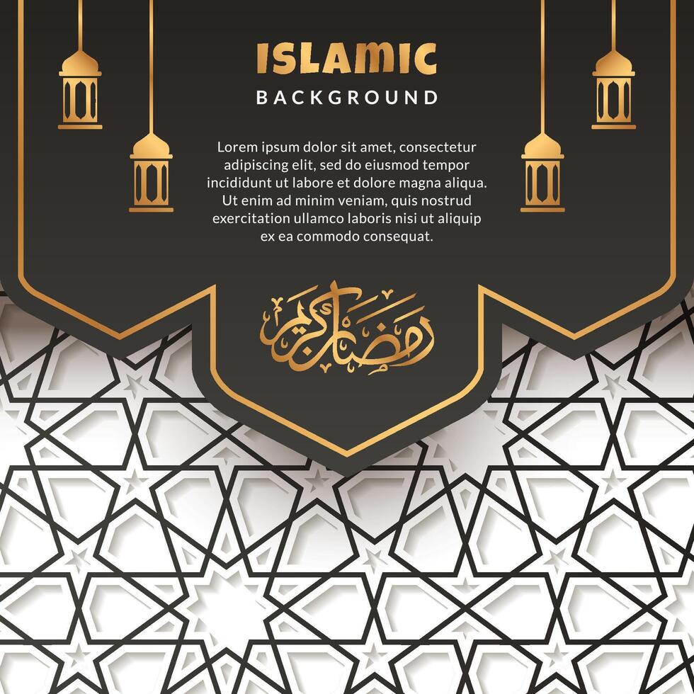 islamisch Hintergrund Ramadan karem, schwarz Farbe Sozial Medien Vorlage Vektor Design