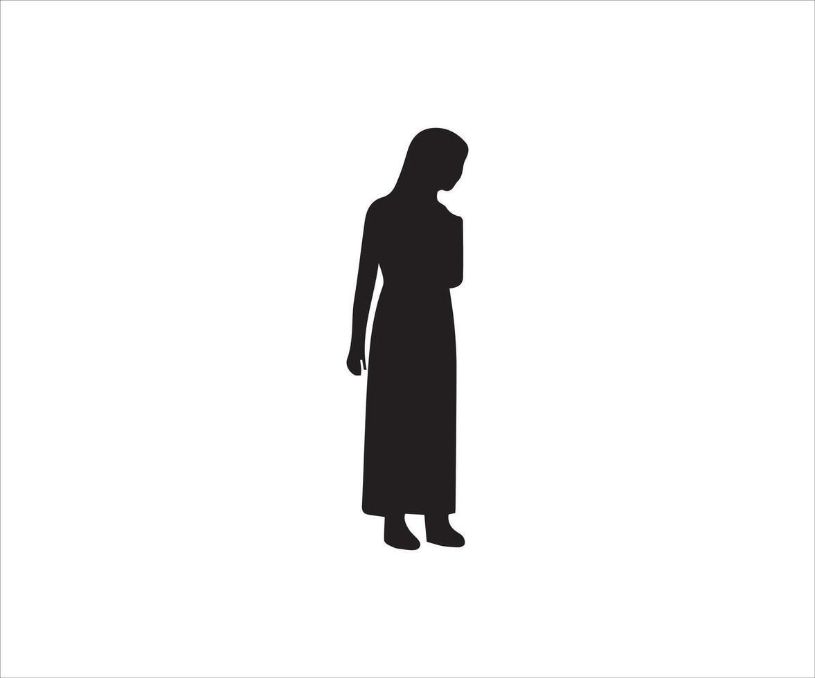 Silhouette von ein Mädchen auf ein Weiß Hintergrund. Vektor Illustration.