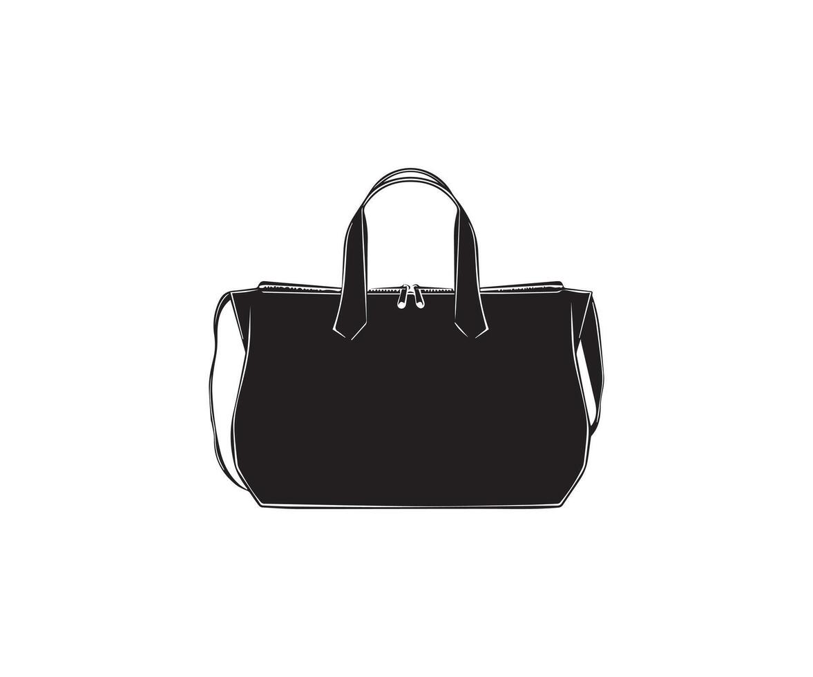 Damen Handtasche Symbol. schwarz und Weiß Illustration von Frauen Handtasche vektor