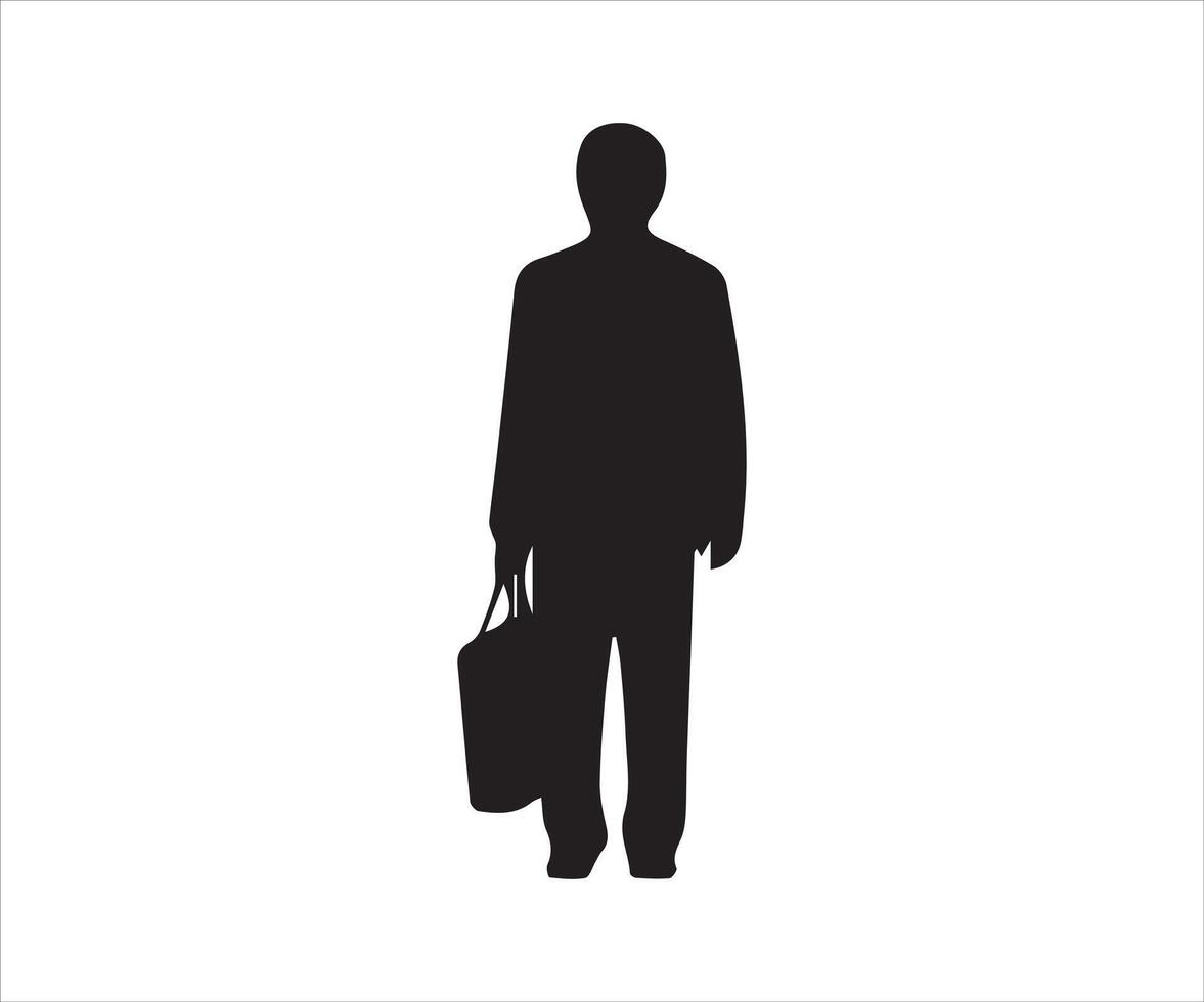Geschäftsmann schwarz Silhouette isoliert auf Weiß Hintergrund. Vektor Illustration.