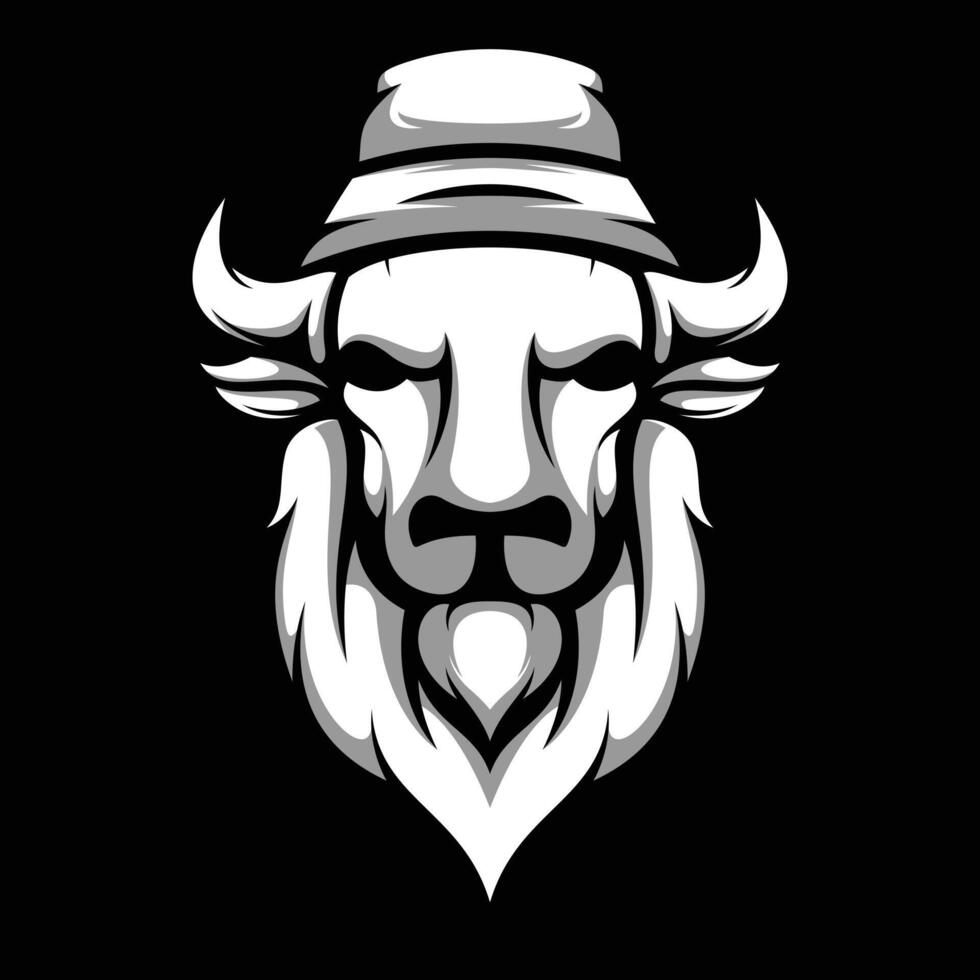 buffel hink hatt svart och vit vektor