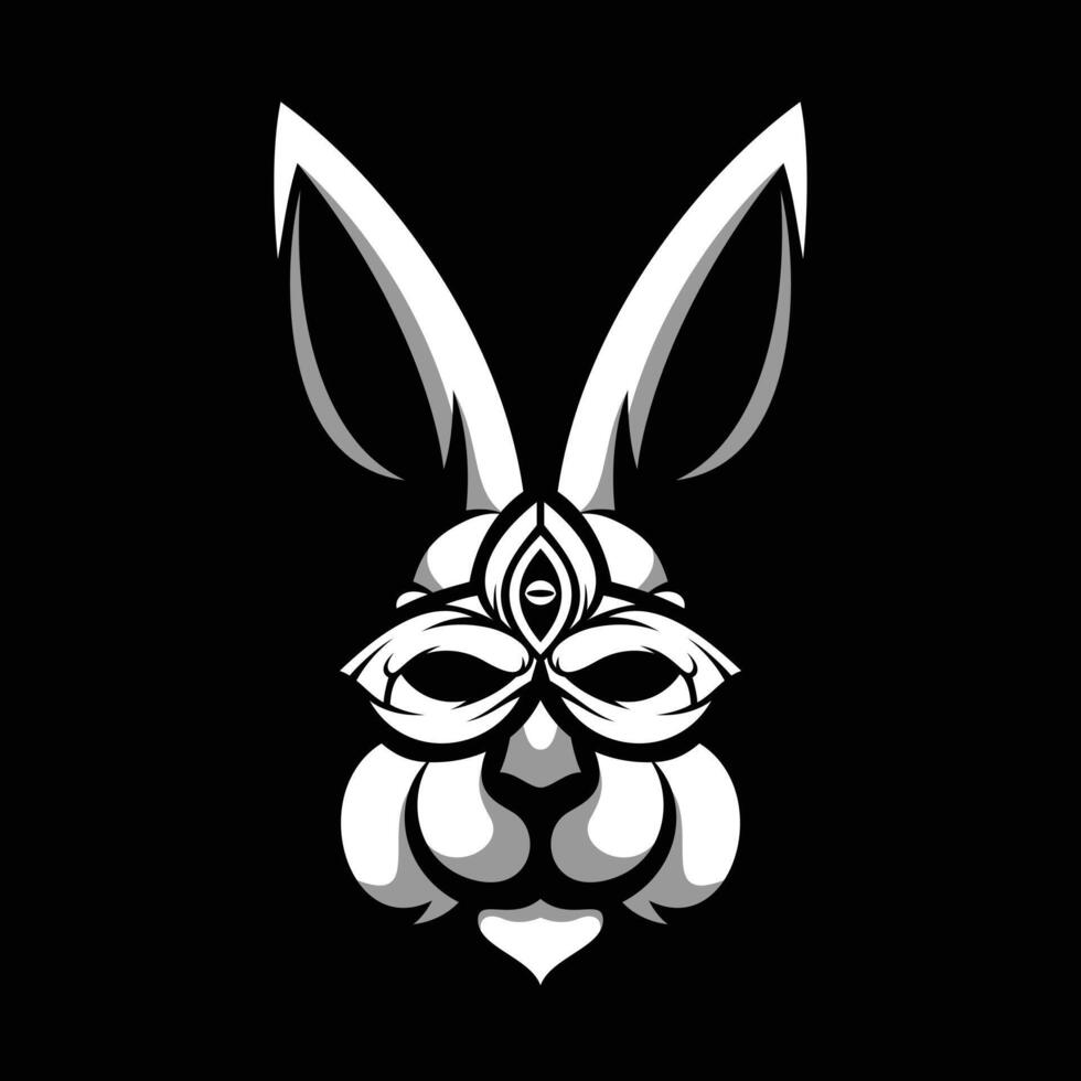 kanin maskerad svart och vit vektor