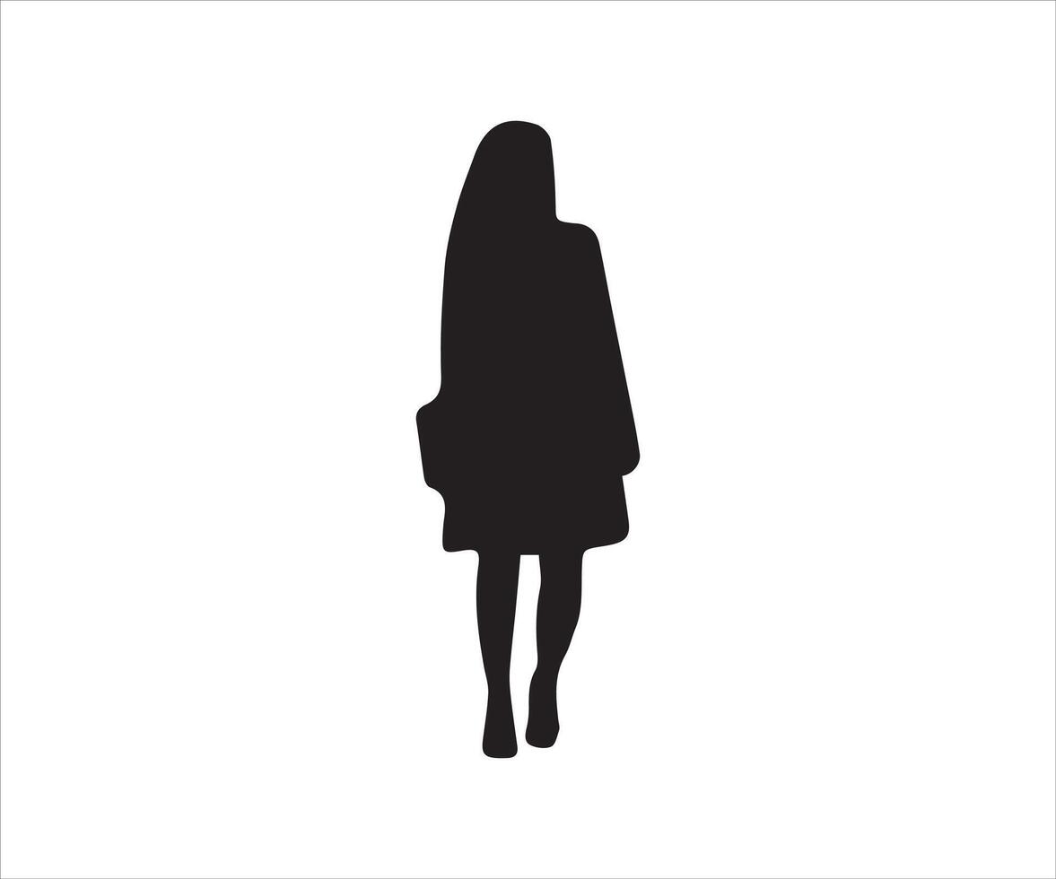 Silhouette von ein Mädchen auf ein Weiß Hintergrund. Vektor Illustration.